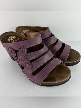 Dansko Nigella Violet Clog Wedge Sandals NWOT